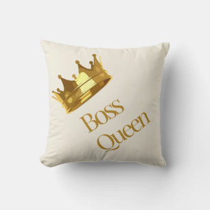 Boss Queen Goldene Kronen-Wurfkissen Kissen