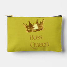 Boss Queen Krone und Flügel Gelber Accessoire-Beut