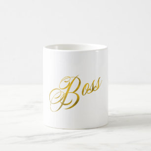 Boss Quote Imitat Gold Foil Metallische Stärke Kaffeetasse