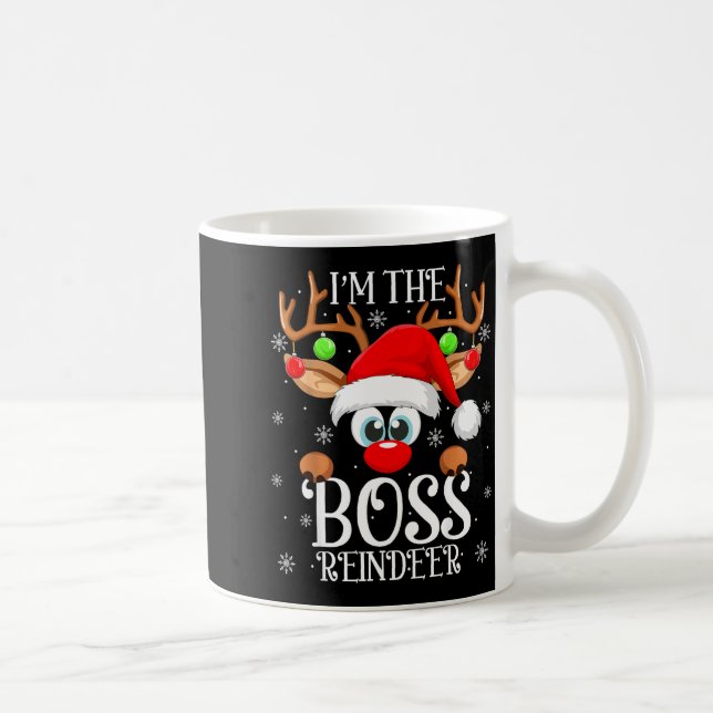Boss Reindeer Christmas Family Matching Group Funn Kaffeetasse (Rechts)