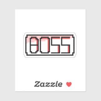 "BOSS" Retro font Aufkleber