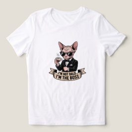 Boss Sphynx Cat Coffee Illustration Tri-Blend Shirt