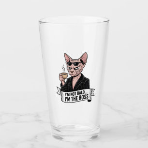 Boss Sphynx-Katze Coffee-Kunst Glas