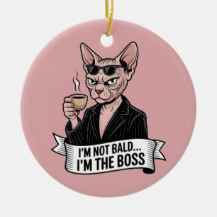 Boss Sphynx-Katze Coffee-Kunst Keramik Ornament
