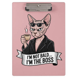 Boss Sphynx-Katze Coffee-Kunst Klemmbrett