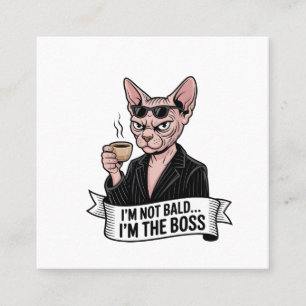 Boss Sphynx-Katze Coffee-Kunst Quadratische Visitenkarte