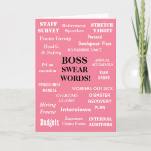 Boss Swear Words   Funny Female Boss Birthday Karte