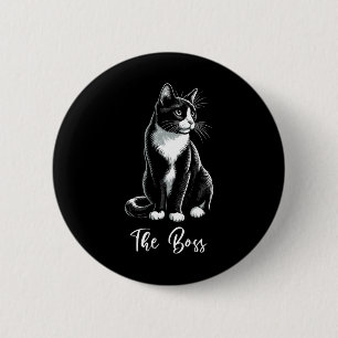 Boss Tuxedo Cat Lover Kitten Tuxedo Cat Eigentümer Button