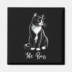 Boss Tuxedo Cat Lover Kitten Tuxedo Cat Eigentümer Magnet