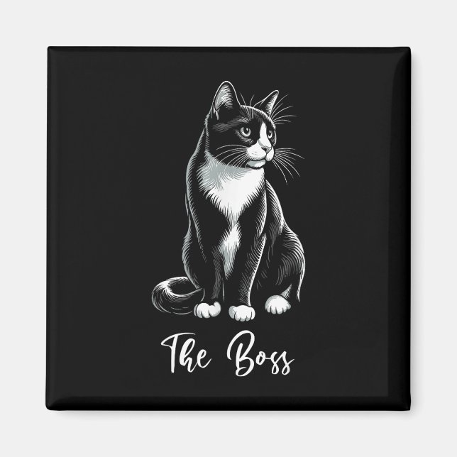 Boss Tuxedo Cat Lover Kitten Tuxedo Cat Eigentümer Magnet (Vorne)