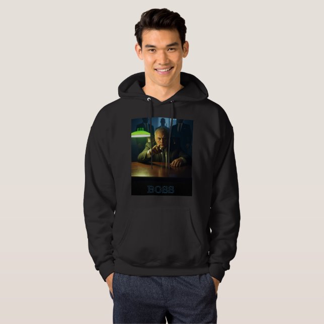 Boss w text men schwarz gekleidetes Sweatshirt (Vorne ganz)