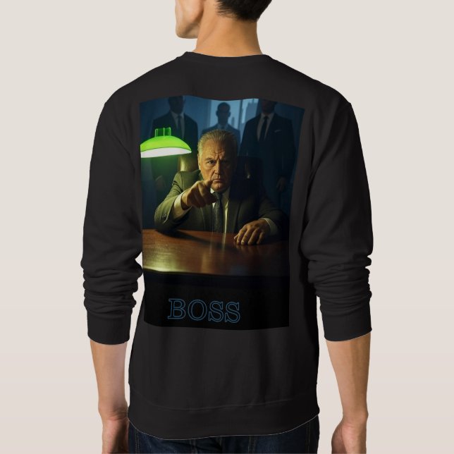 Boss w text men schwarzes Sweatshirt zurück (Rückseite)