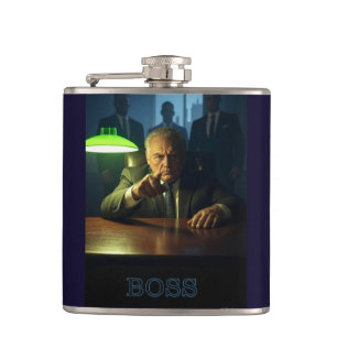 Boss w Text umhüllte Flasche Flachmann