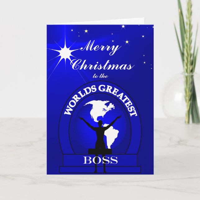 Boss Weltbest Christmas Custom Verse Feiertagskarte (Vorderseite)