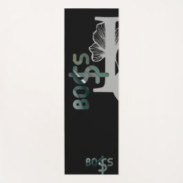 BOSS Yoga Mat Abstrakt Art Black Green Emerald Yogamatte