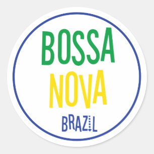 Bossa Nova Brasil Jazz Musik Vintage Typographie Runder Aufkleber