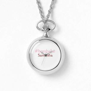 Bossbabe hashtag hellrosa hinzufügen Name Mädchen- Armbanduhr