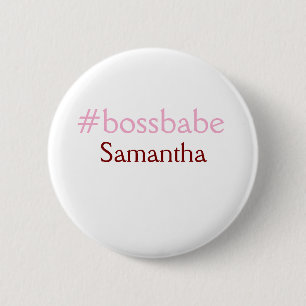 Bossbabe hashtag hellrosa hinzufügen Name Mädchen- Button