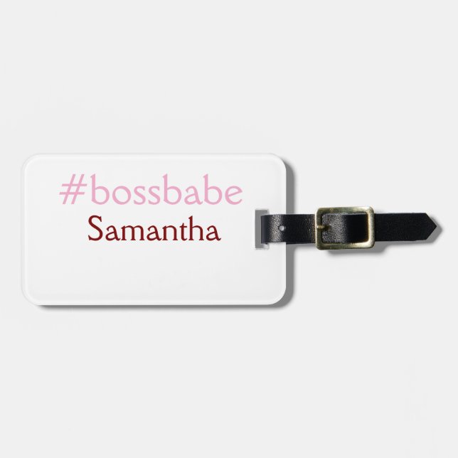 Bossbabe hashtag hellrosa hinzufügen Name Mädchen- Gepäckanhänger (Vorderseite horizontal)