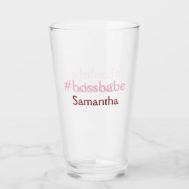 Bossbabe hashtag hellrosa hinzufügen Name Mädchen- Glas