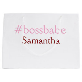 Bossbabe hashtag hellrosa hinzufügen Name Mädchen- Große Geschenktüte