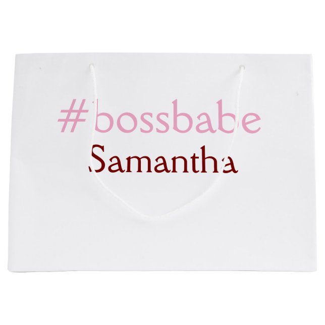 Bossbabe hashtag hellrosa hinzufügen Name Mädchen- Große Geschenktüte (Vorderseite)