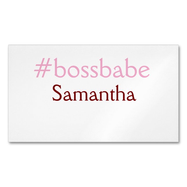 Bossbabe hashtag hellrosa hinzufügen Name Mädchen- Magnetische Visitenkarte (Vorderseite)