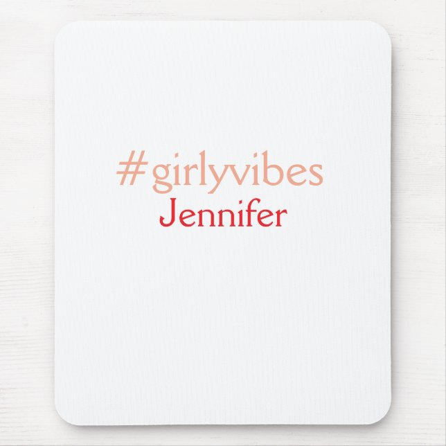 Bossbabe hashtag hellrosa hinzufügen Name Mädchen- Mousepad (Vorne)