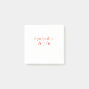 Bossbabe hashtag hellrosa hinzufügen Name Mädchen- Post-it Klebezettel