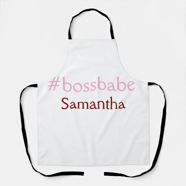 Bossbabe hashtag hellrosa hinzufügen Name Mädchen- Schürze (Vorderseite)
