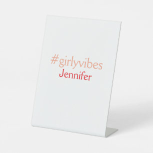 Bossbabe hashtag hellrosa hinzufügen Name Mädchen- Sockelschild