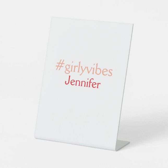 Bossbabe hashtag hellrosa hinzufügen Name Mädchen- Sockelschild (Vorderseite)