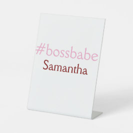 Bossbabe hashtag hellrosa hinzufügen Name Mädchen- Sockelschild