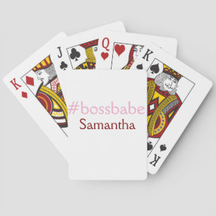 Bossbabe hashtag hellrosa hinzufügen Name Mädchen- Spielkarten