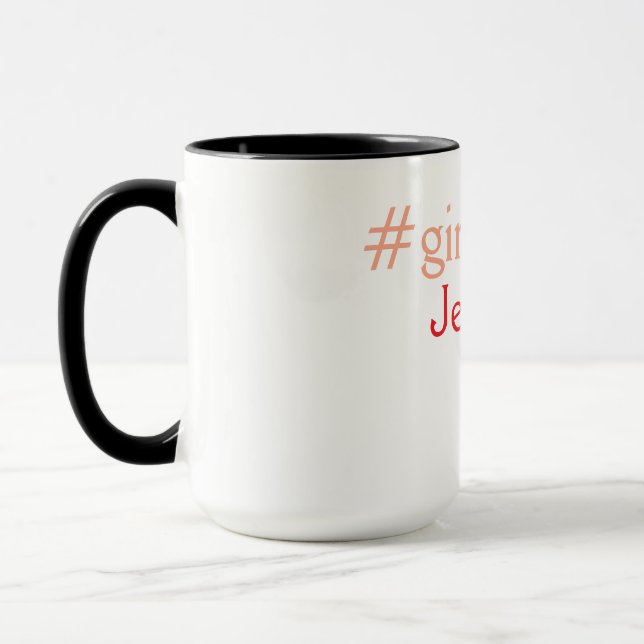 Bossbabe hashtag hellrosa hinzufügen Name Mädchen- Tasse (Links)