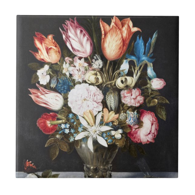 Bosschaert Blume im Glasbarock Fliese (Vorderseite)