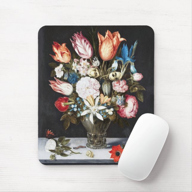 Bosschaert Blume im Glasbarock Mousepad (Mit Mouse)