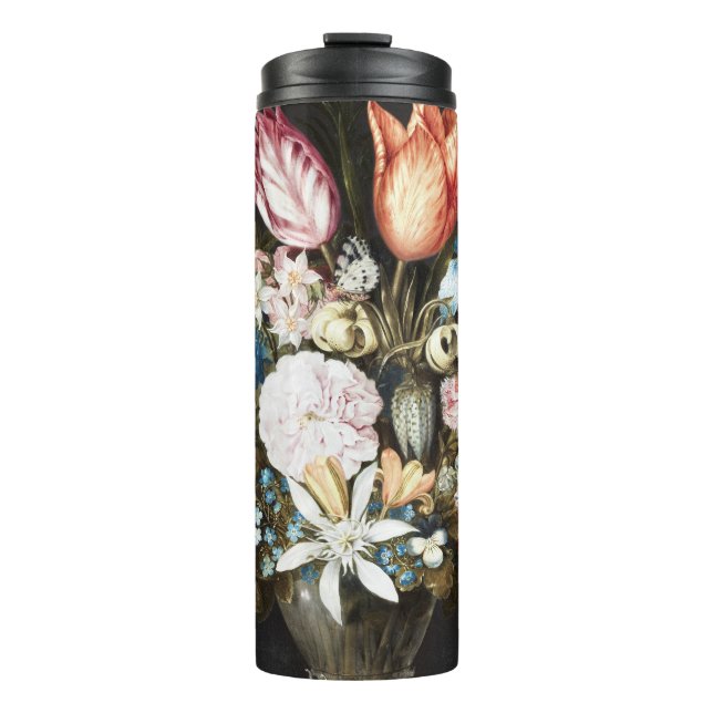Bosschaert Blume im Glasbarock Thermosbecher (Vorderseite)