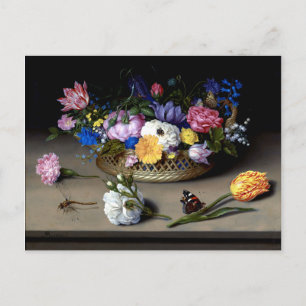 Bosschaert Blume Still Life Insekten Niederländisc Postkarte
