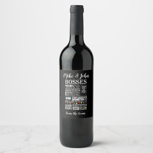 Bosses Wine Label Boss Wertsteigerung Tag oder Woc Weinetikett (Vorderseite)