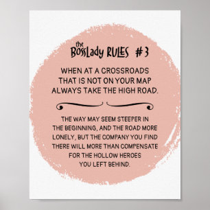 BossLady Regel 3 Das Sprichwort auf Hoher Straße Poster
