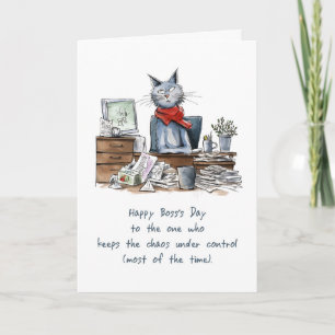 Boss's Day From Group to Woman Funny Female Cat Karte