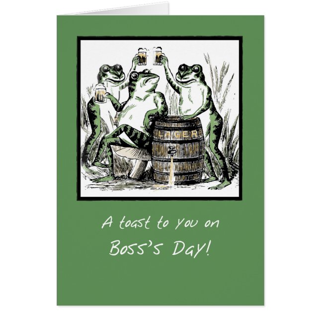 Boss's Day Funny Frogs Toasting mit Bier (Vorne)