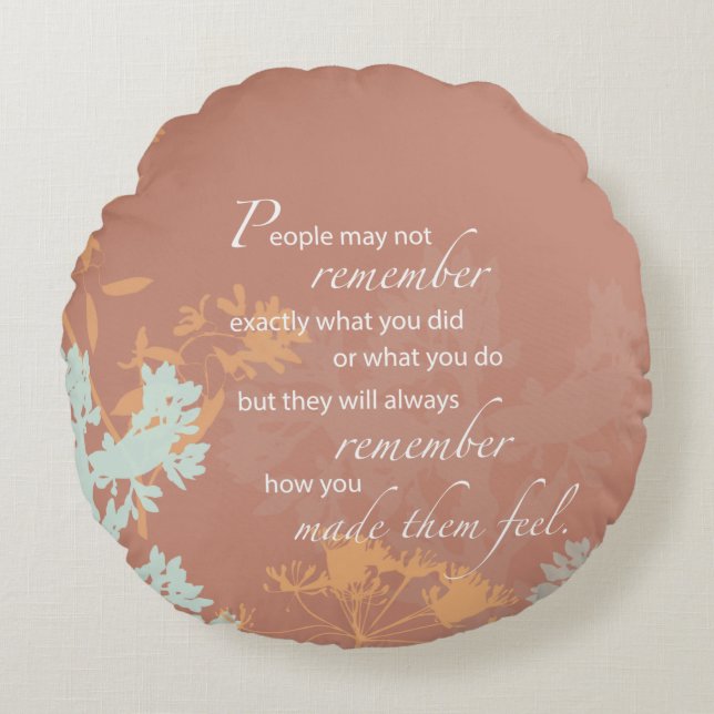 Boss's Day Wild Blume Silhouetten auf Brown Rundes Kissen (Vorderseite)