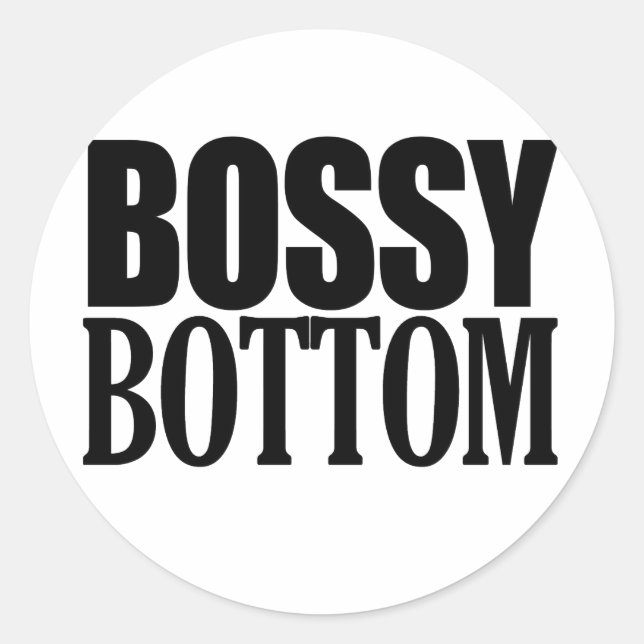 BOSSY BOTTOM RUNDER AUFKLEBER (Vorderseite)