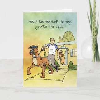 Bossy Boxer - Funny Anniversary Card Karte