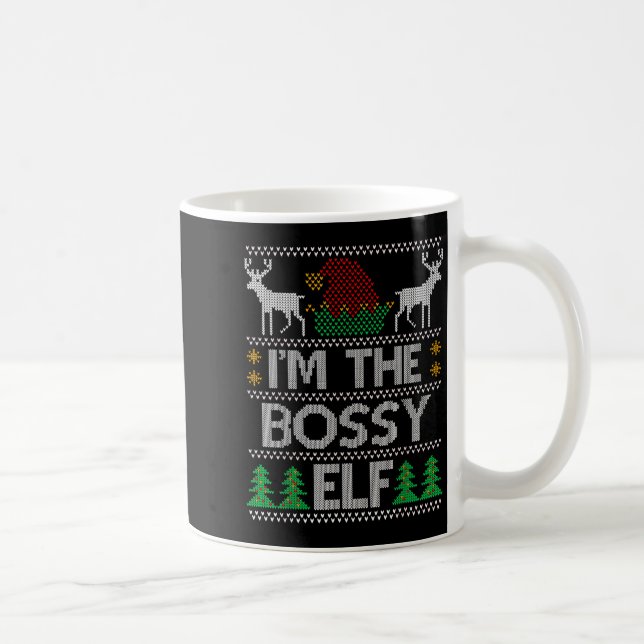 Bossy Elf Matching Family Group Christmas Party Pa Kaffeetasse (Rechts)