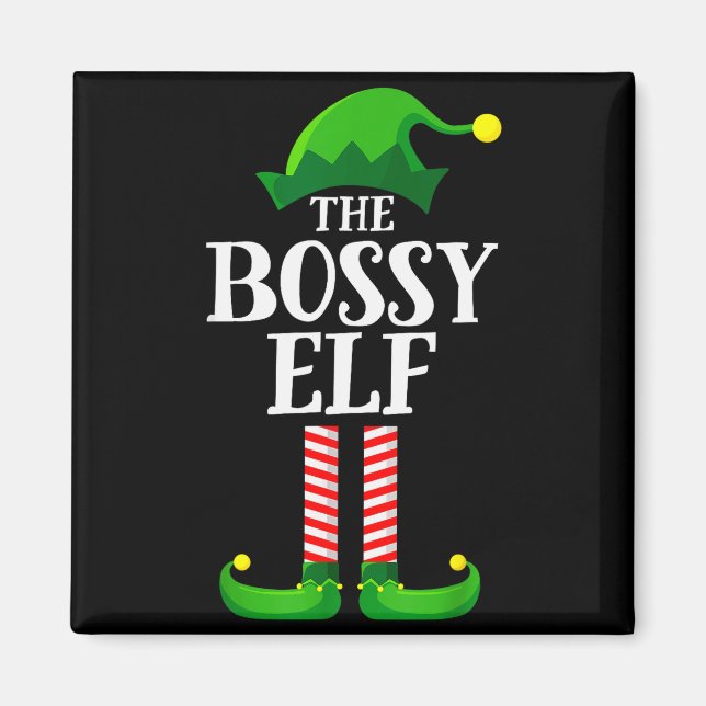 Bossy Elf Matching Family Group Christmas Party Py Magnet (Vorne)