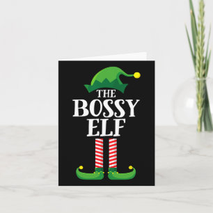 Bossy Elf Matching Family Group Weihnachts Party P Karte