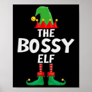 Bossy Elf Matching Family Weihnachten Poster